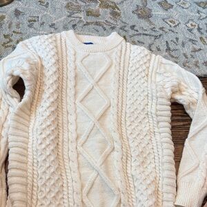 NWT Elegant Cream Cable Knit Sweater